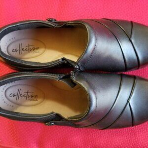 NWOT Clark’s Channing Ann Black Leather Shoes